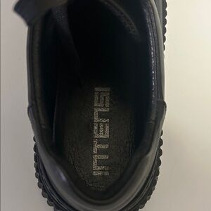 Sleek Black Leather Boat Shoes by Geox